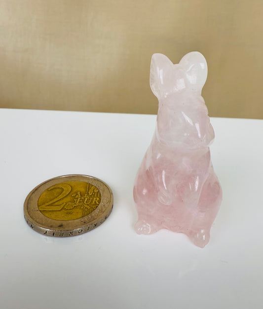 LAPIN EN QUARTZ ROSE