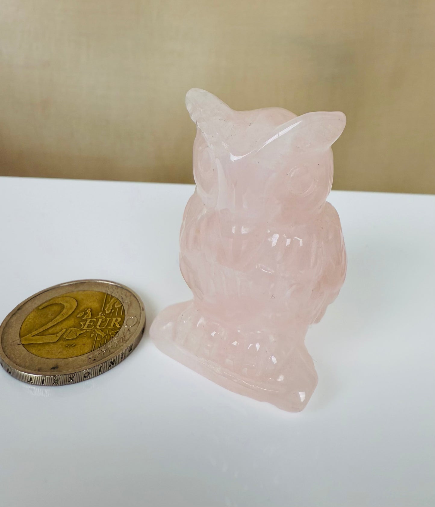 HIBOU EN QUARTZ ROSE