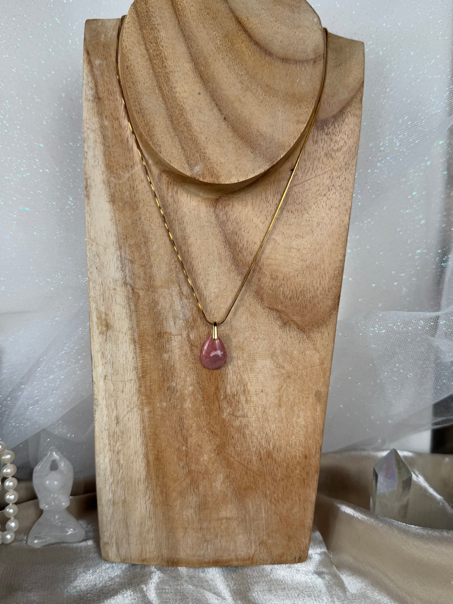 Collier en Rhodochrosite