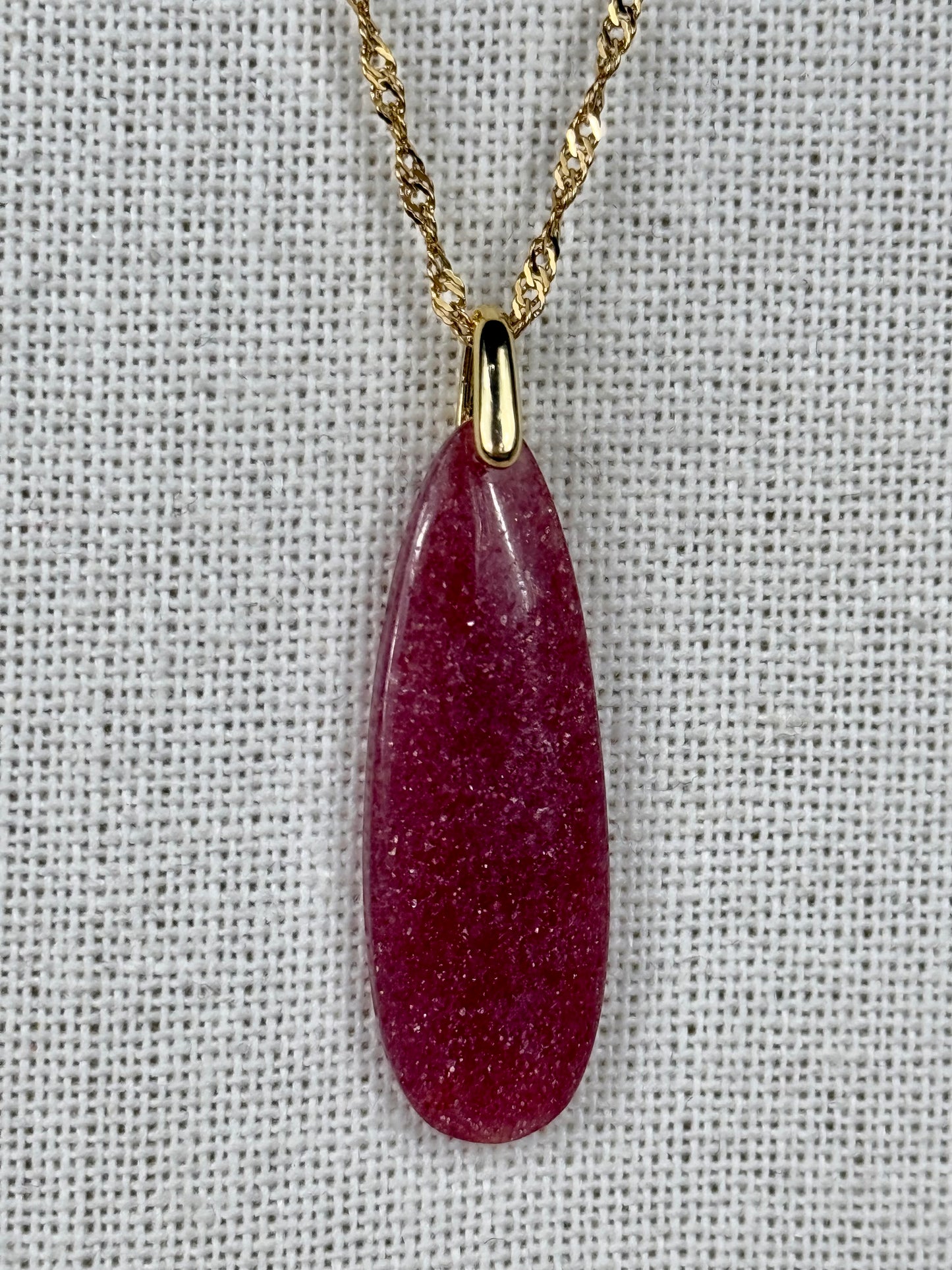 Collier en Quartz Fraise