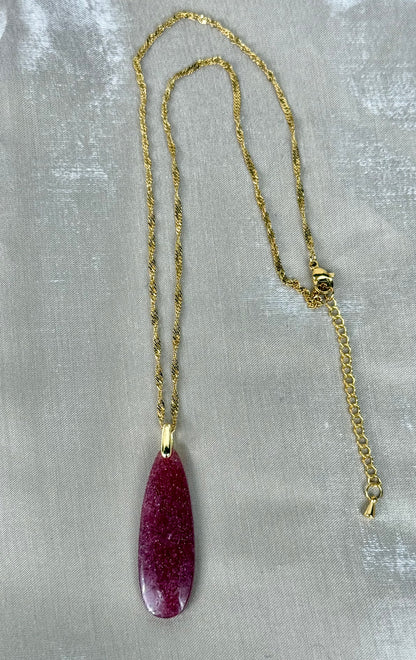 Collier en Quartz Fraise