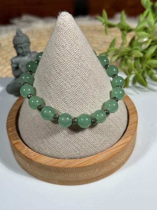 Bracelet en Aventurine et Pyrite